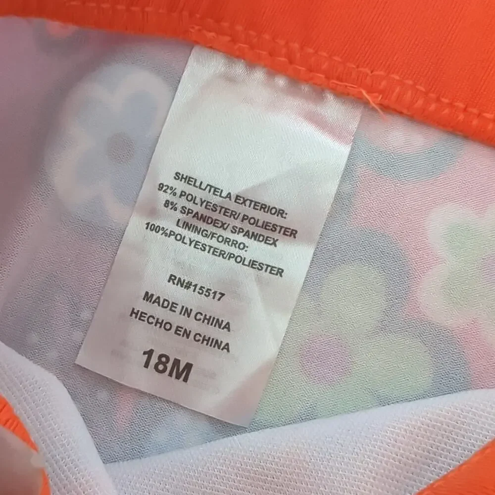 Penelope Mack Baby Swimsuit Bikini Floral Orange Two Piece 18‎ Months Girl Swim
